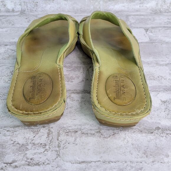 Timberland Smart Comfort System Green Leather Slip On Sandals US 9 M - Picture 8 of 11